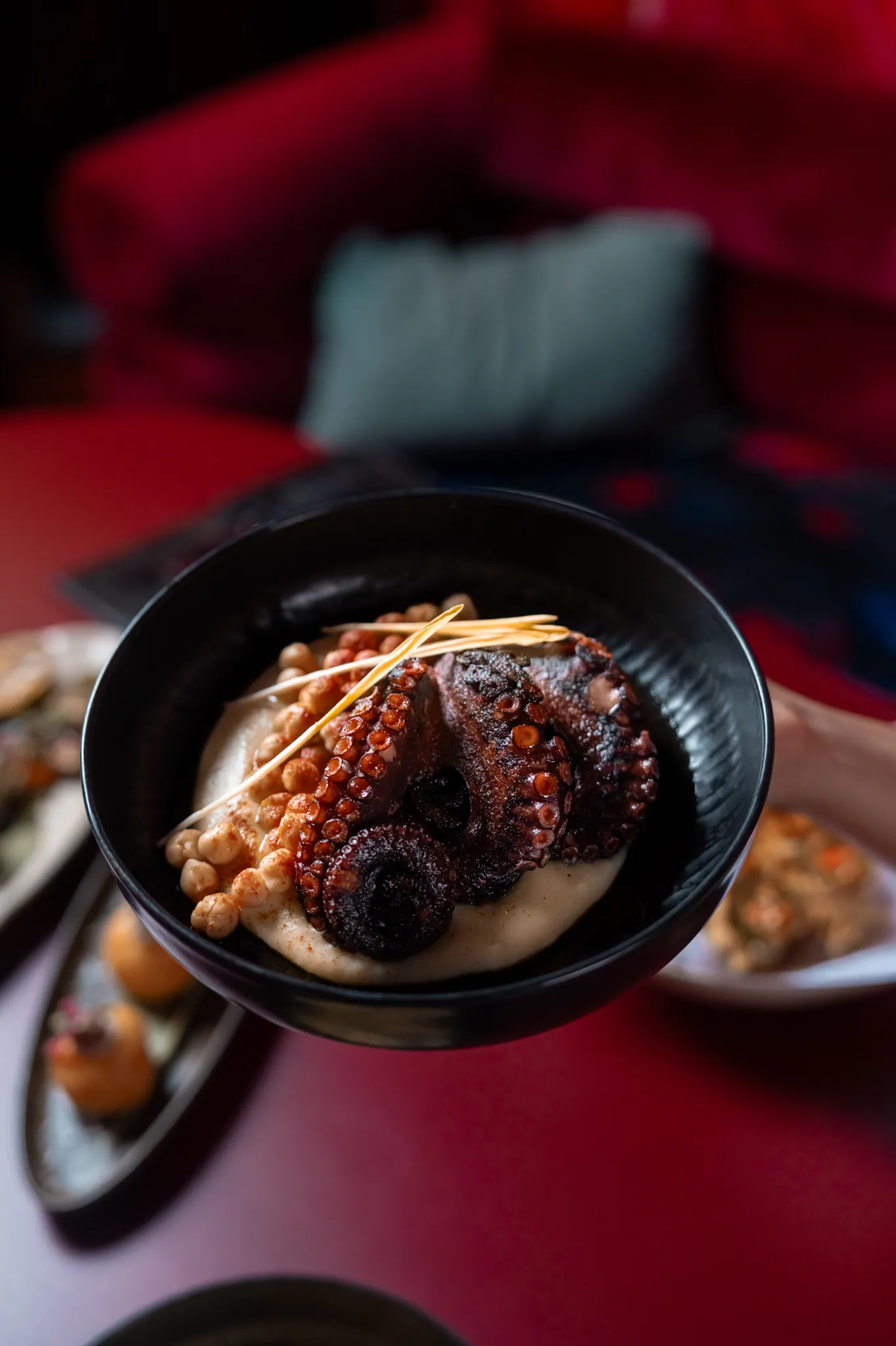 Charred octopus from the robata